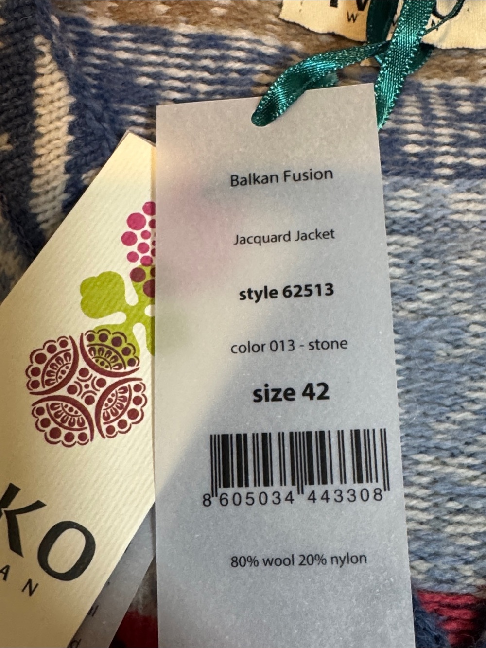 NWT IVKO Multicolor Jacquard Button Cardigan Sweater Runs Small size EU 42 - Picture 9 of 16